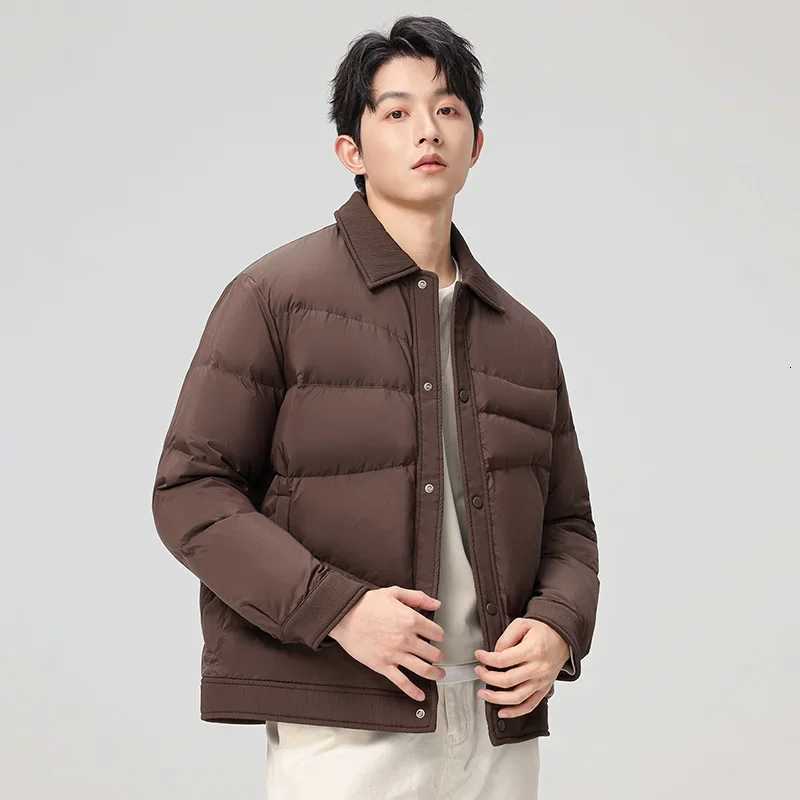 Jacket Men's Down Parkas Down Men New Waterproof Outerwear Winter Solid Color Versatile Men's Short Lapel Parkas Outdoor Sports Warm Jacke