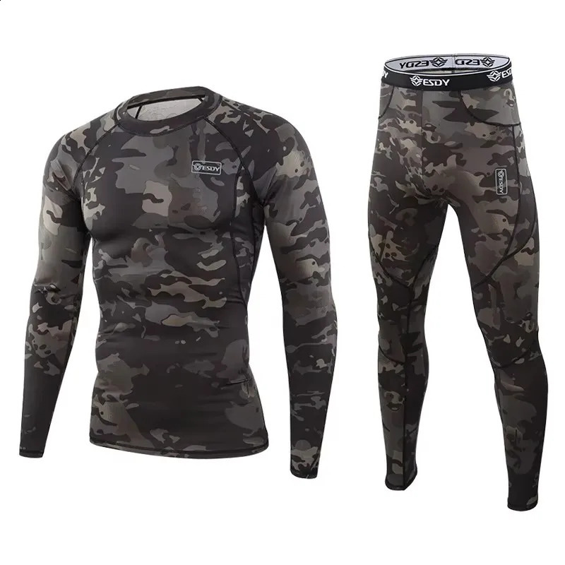 Winter Top Quality Thermal Underwear Men Underwear Sets Compression Fleece Sweat Quick Drying Thermo Underwear Men Clothing 261016