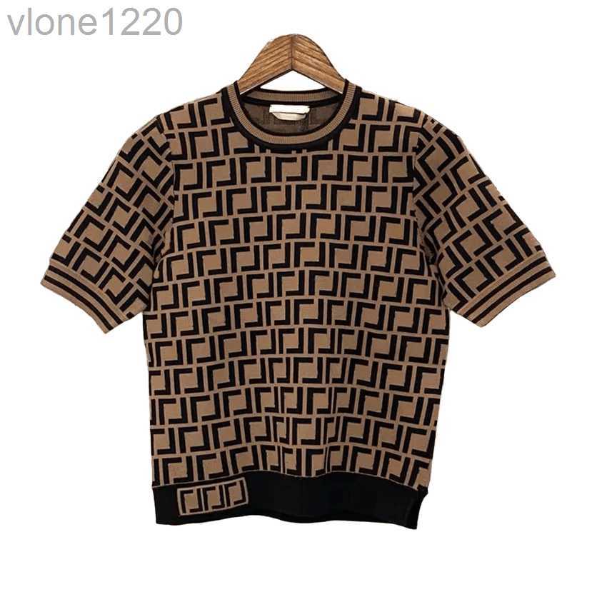 Latest Fashion F Designer Knitted Short Sleeve Womens Round Neck T-shirt Super Soft Fashionable All-match Top Classic Short Sleeve Sweater
