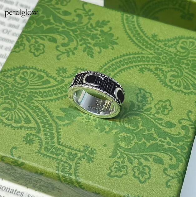 GG Ring Men Women Classic Ring Vintage designer letter ring Vintage texture design ring Personalized 925 silver couple's ring Men and Women