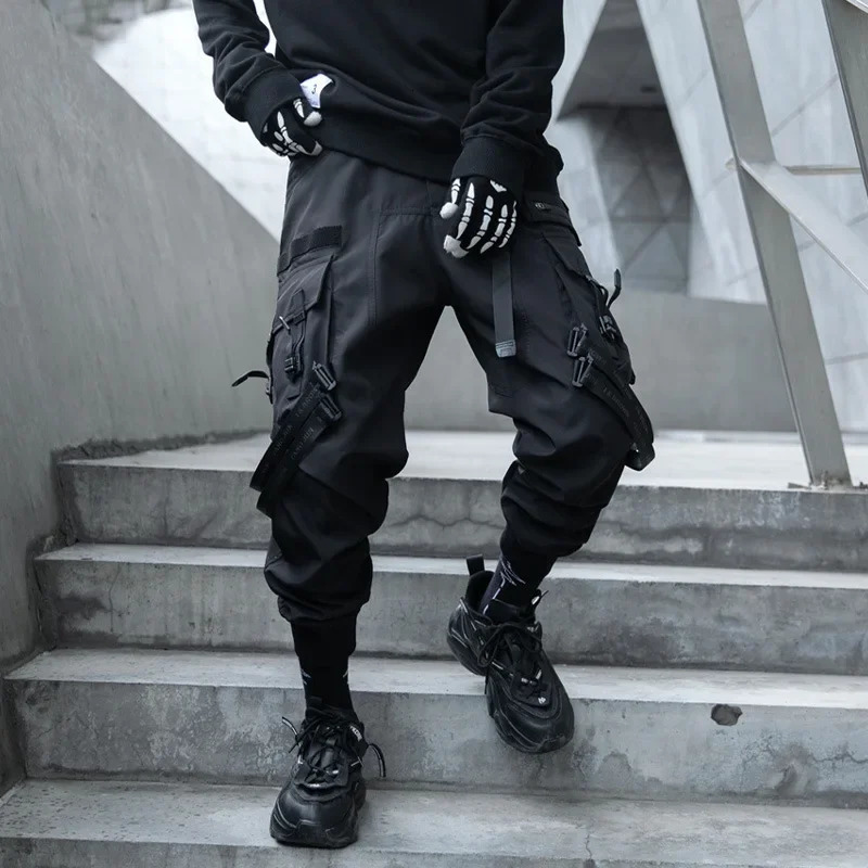 Pantalones cargo multibolsillos de moda para hombre Y2K, ropa táctica táctica, tobillo, estilo Punk, pantalones de paracaidista informales 260922