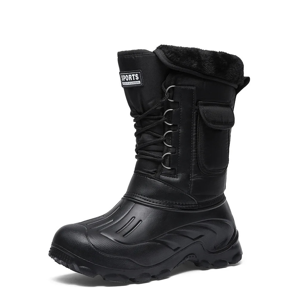 2025 Men's Winter Boots Platform Men's Snow Boots Warm Thick Plush Waterproof Outdoor Fishing Work Boots Plus Size 40-46 260922