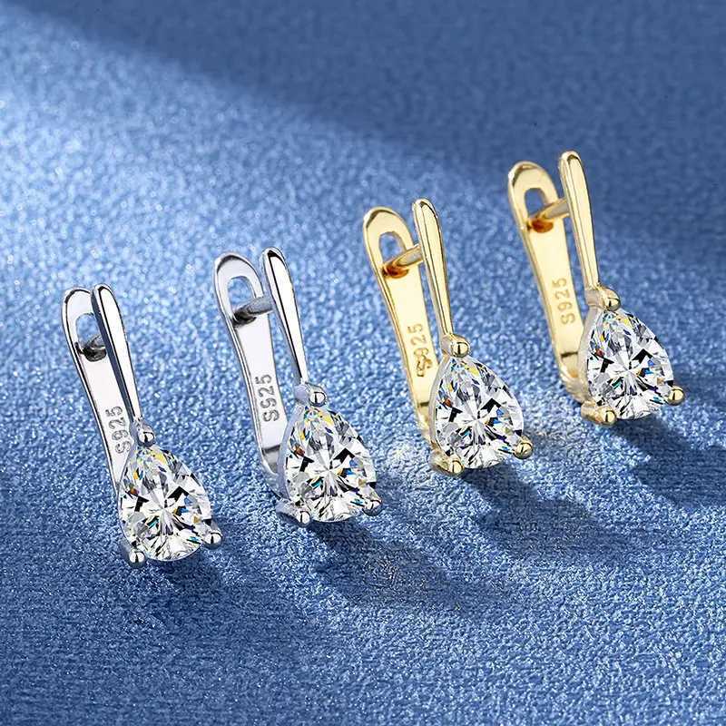 Stud 925 Sterling Silver Yellow/Pink/Clear Zircon Stud Earrings For Women High Quality Luxury Bridal Wedding Silver 925 Jewelry X260921
