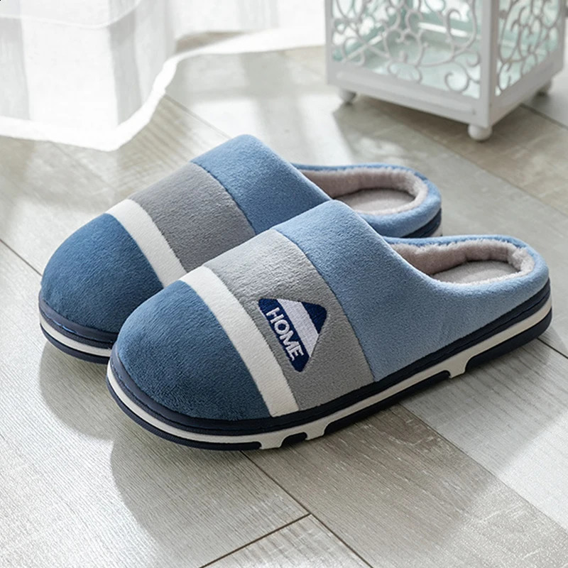 Men's Winter Slippers - Thick Plush Indoor House Shoes Warm Fleece-Lined Home Slides with Soft Sole for Cold Weather 260921