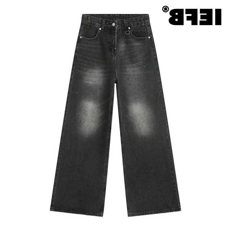 Summer IEFB Mens Denim Pants Old Blue Washed Male Straight Casual Menwear Loose Wide Leg Trousers 260615BJ S260922E16L
