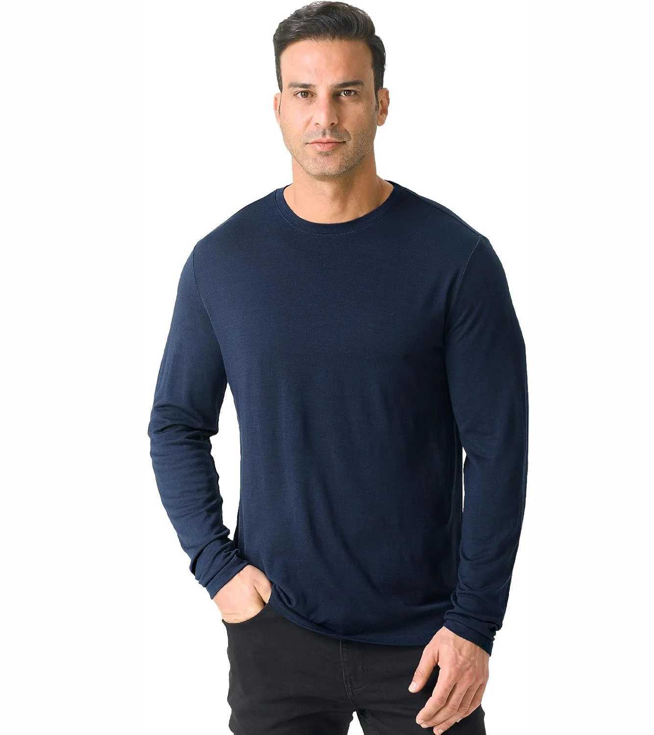 100% Merino Wool Base Layer Mens Soft Long Sleeve Shirts Men Merino Wool Thermal Underwear Odor Resistance for Hiking Hunting R260921