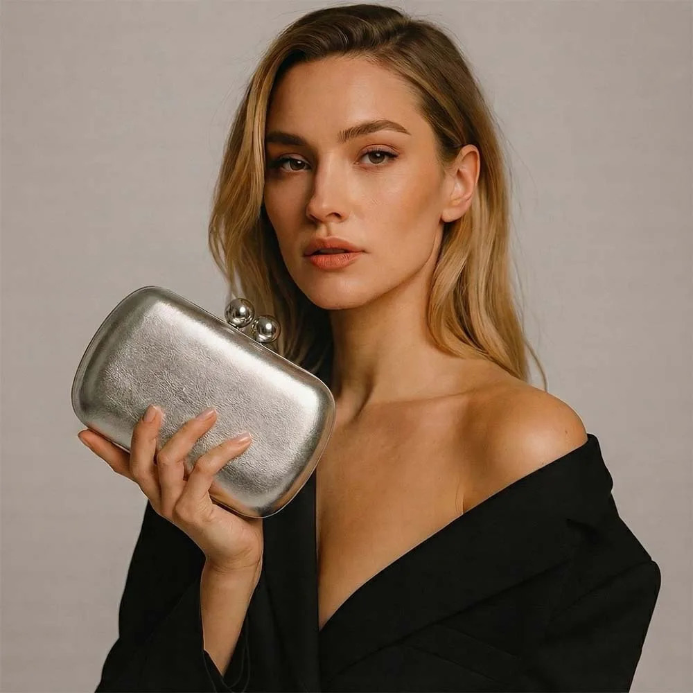 Silver Clutch Bag Women y Prom Evening Clutch Banquet Wedding Purse Party Match Dress Handbag 260922