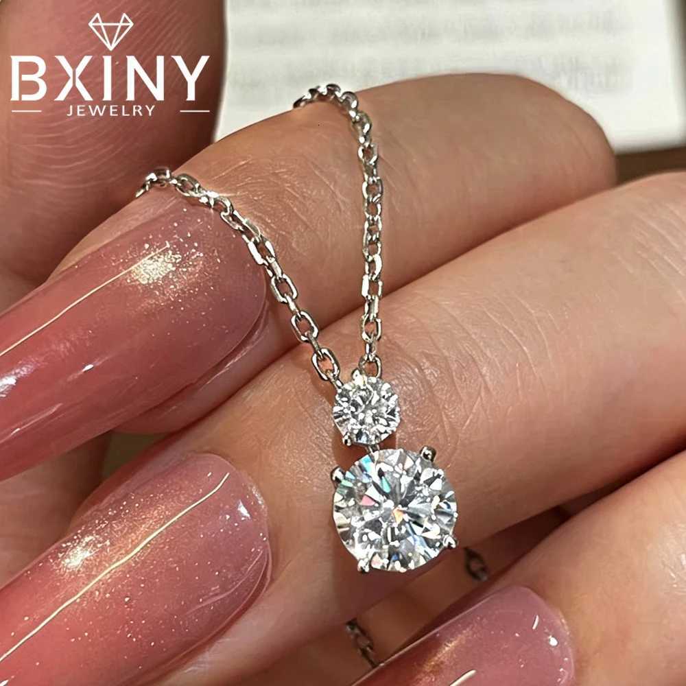 Pendant Necklaces BXINY 2.3CT Brilliant Round Cut Moissanite Pendant Necklace S925 Silver GRA Certified Diamonds for Women Daily Wear Fine Jewelry X
