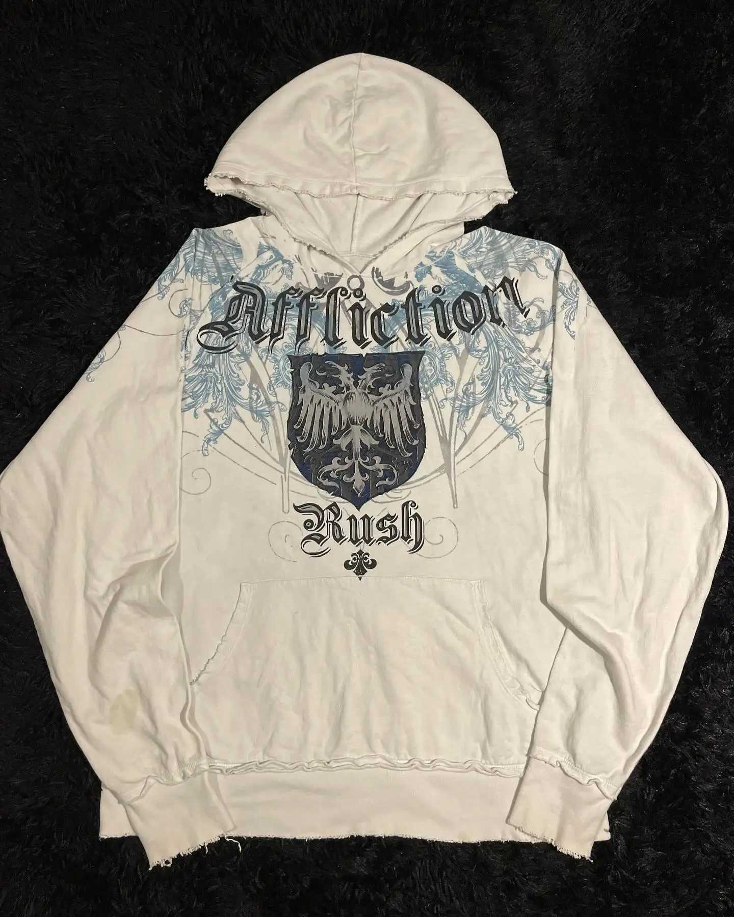Men's Hoodies Sweatshirts Grunge Music Oversized Hoodie Vintage Skull Print Streetwear Y2K Retro Unisex Pullover Alternative Rock 2000s Gothic