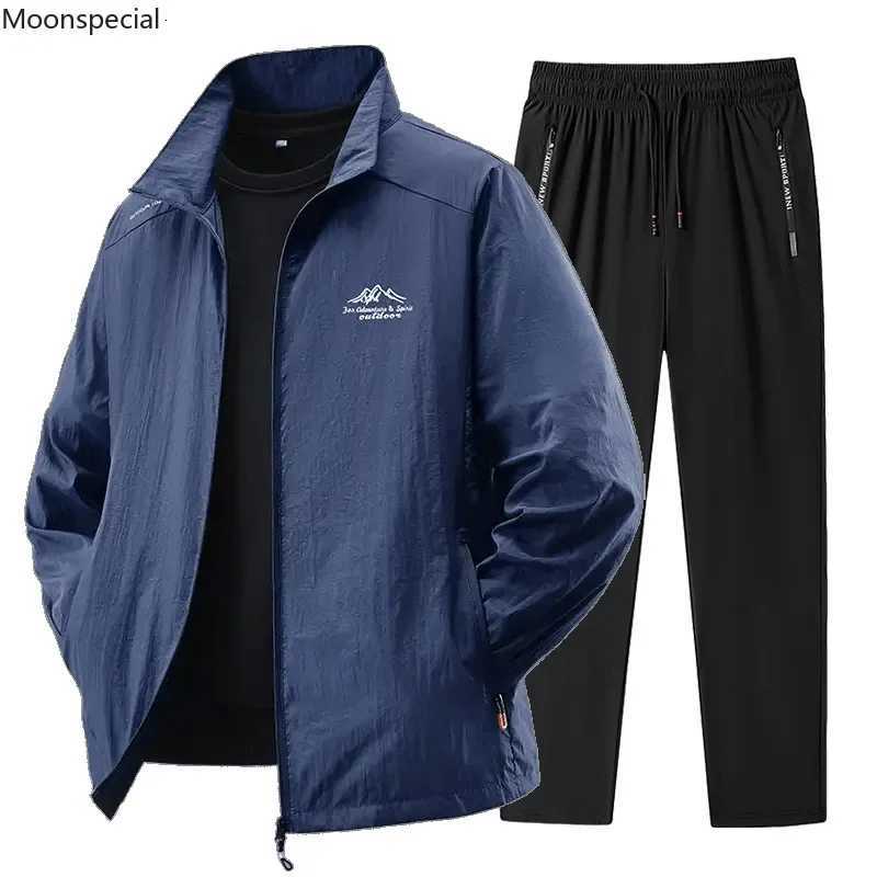 Men's Men's Tracksuits 2025 Sportswear Spring Summer Tracksuit 2 Piece Sets Sports Suit Sun Jacket+Pant Running Set Male Gym Exercise Clot