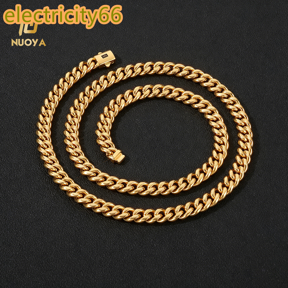 New Arrival 12mm Plated High Polished Stainless Steel Cuban Link Chain Necklace Fine Jewelry for Men