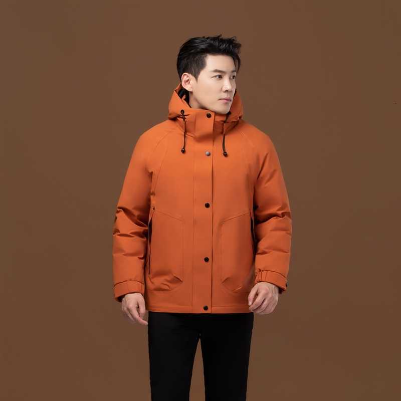 Men's Parkas Men's Winter Down Warm Hooded Duck Down Jacket 2026 New Arrival Solid Thick Casual Puffer Coat Outerwear Windproof Top Parka
