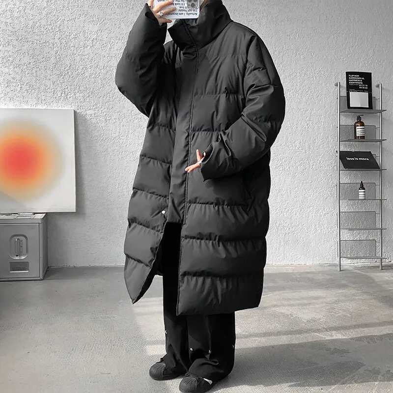 plus Parkas Men's Size Down Men's Long Parka Jacket M-XXXXXL Casual Streetwear Winter Coat Thick Warm Loose Fit Male Overcoat Warm Clothin