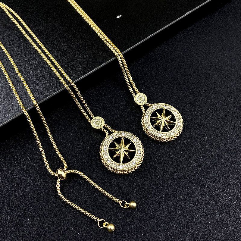 Exquisite Micro Inlaid Eight Pointed Star Necklace For Women Light Luxury Niche Design Sweater Chain High End Elegant Long Autumn Winter Jewelry