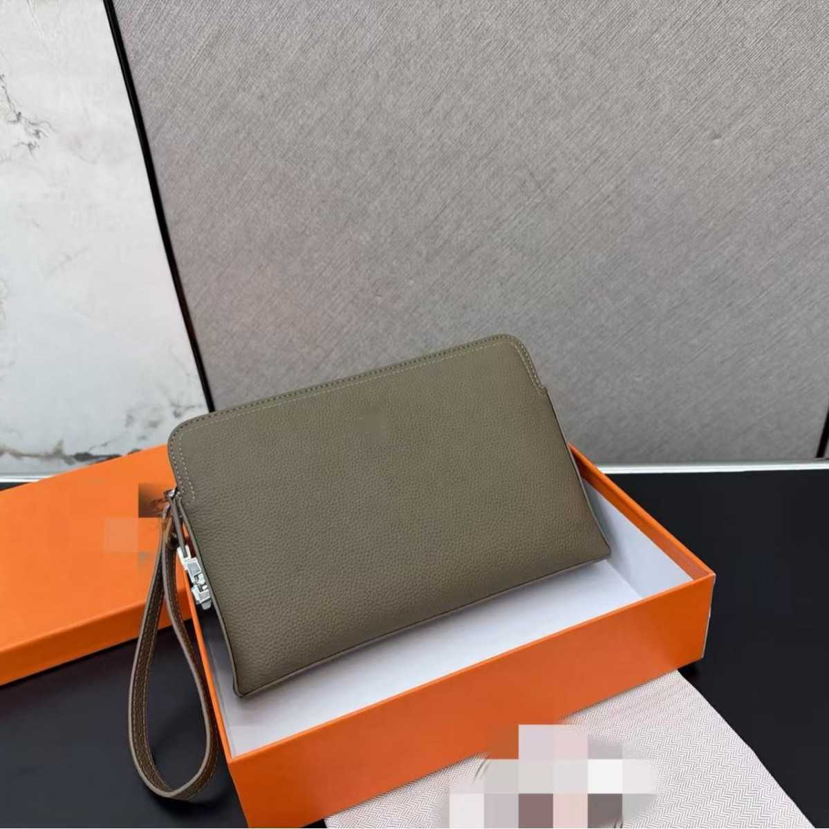 password-lock handbag, men's genuine leather clutch, classic and versatile, suitable for business and casual wear, large capacity