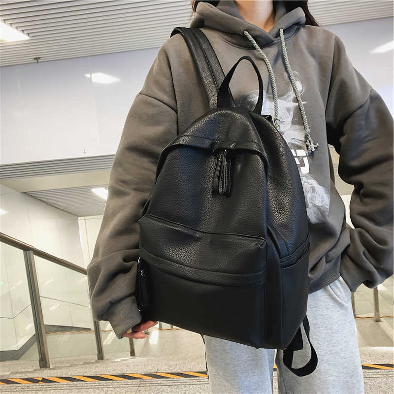 Moda HOCODO Zaino Zaino Stile Zaino da donna in pelle PU di alta qualità per borsa a tracolla per scuola per adolescenti Bagpack Zaino Mochila H2609