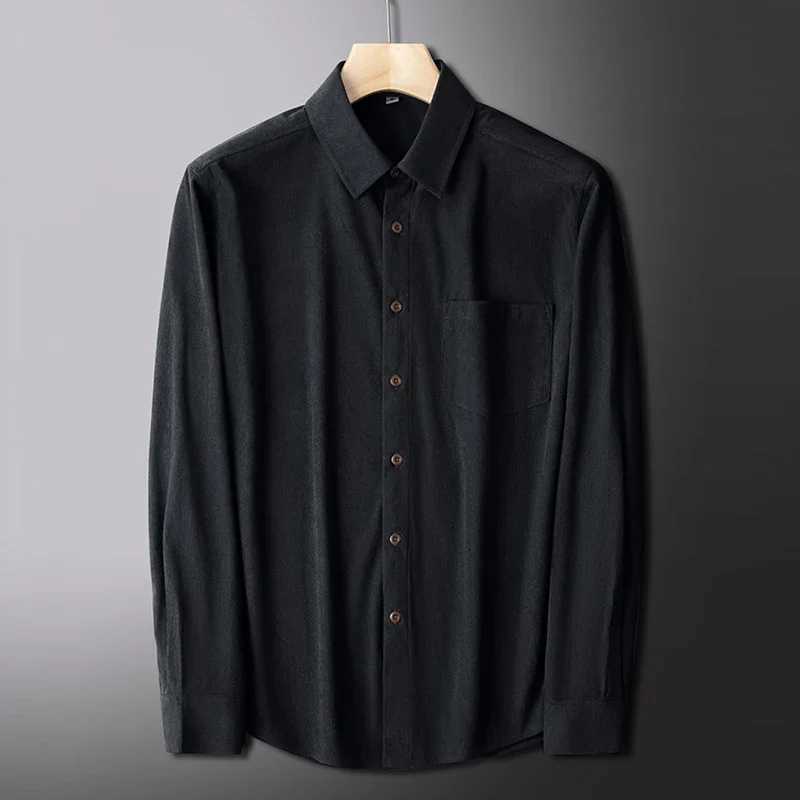 Autumn Shirts Men's and Casual Winter Men's New Corduroy Long Sleeved Shirt Solid Color Comfortable Casual Versatile Top H2609211
