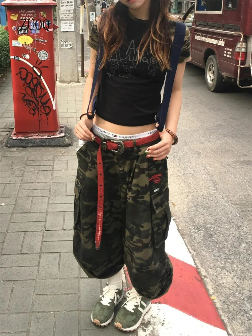 2026 Punk Street Cargo Shorts Woman Casual Summer Camouflage Harajuku Vintage High Waist Loose Y2K Wide Leg Short Women 260922
