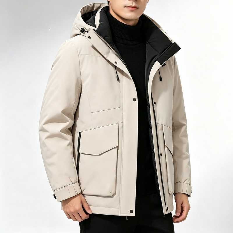 High Parkas Men's Quality Down Men's Outdoor Hooded Duck Down Jackets New 2026 Winter Casual Warm Puffer Coats Windproof Wear Padded Tops