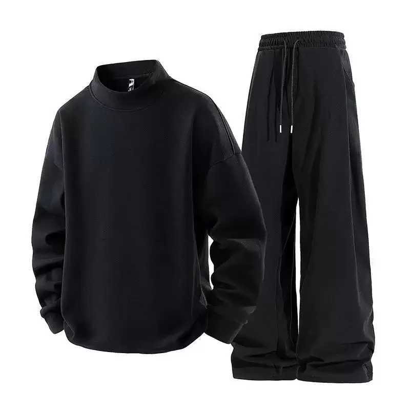 Tracksuits Spring and Men's Autumn New Solid Color Hoodie and Sweatpants Sport Set for Men's Casual Loose Large Size High Quality Two piec