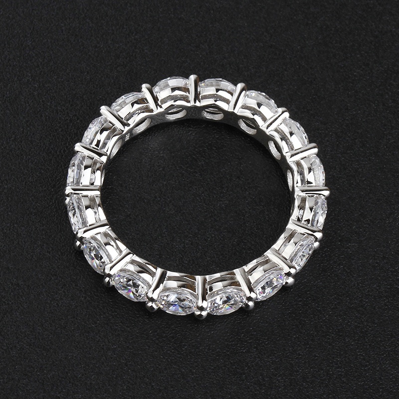 Sterling Silver Engagement Fashion Rings for Women Plated Rhodium Jewelry Promise Zirconia Wedding Eternity Band Diamond Ring