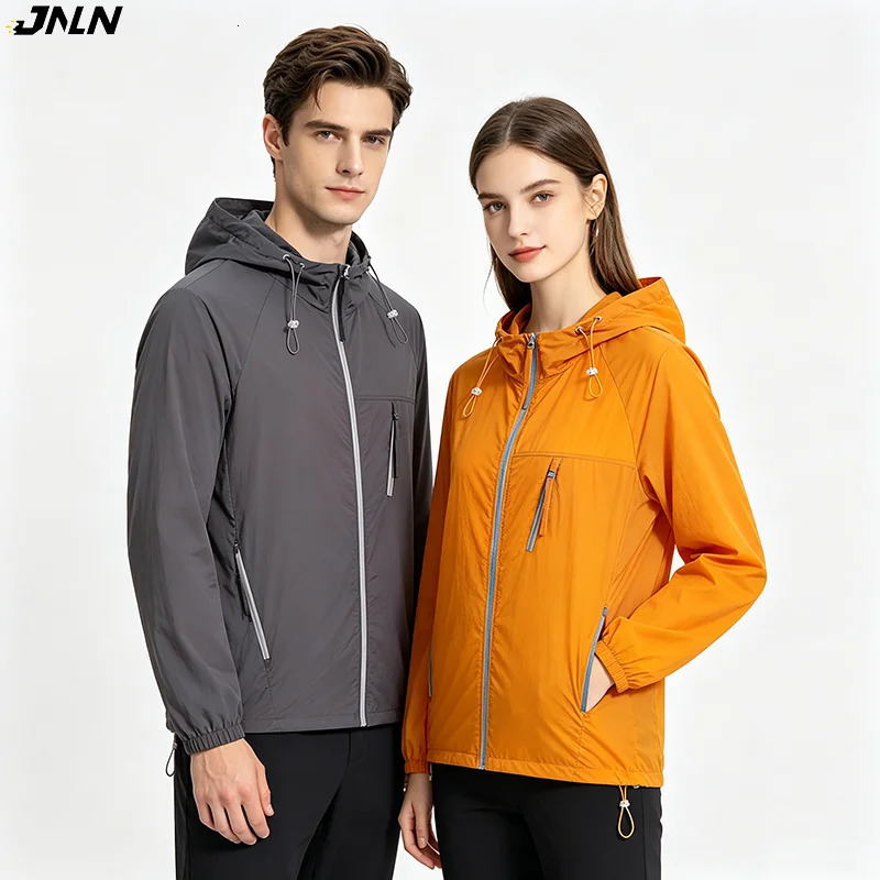 JNLN Women's Men's Sun Protective Jackets Camping Mountaineering Hiking Outdoor Waterproof Windbreaker Summer Lightweight Coat 260922