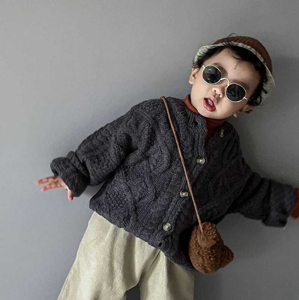 Children's Sweater Pullover Clothes MILANCEL Girl 1-6T Children's Cardigan Kids Clothes Solid Color Autumn Warm Knitted Coat for Girls C26
