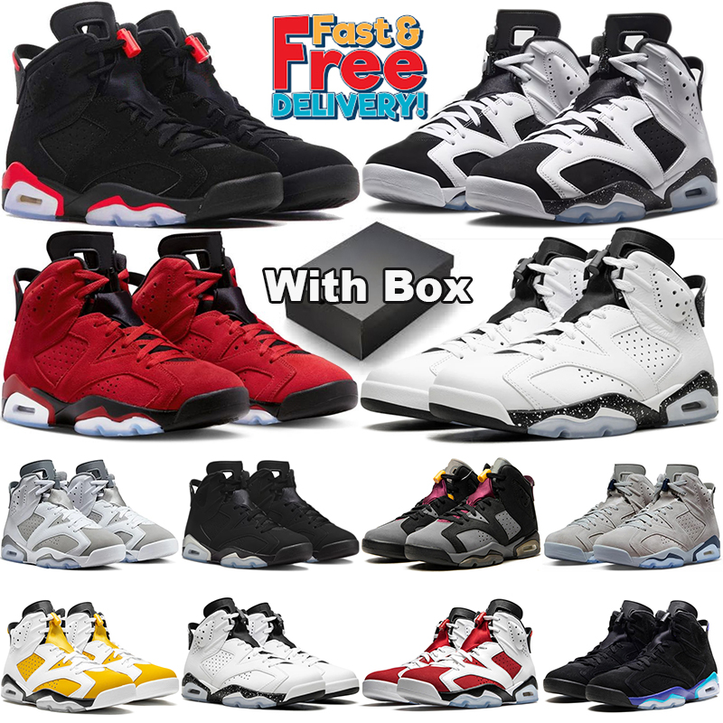 with box free shipping 6 6s basketball shoes Oreo Cool Grey University Blue Black Infrared mens trainers women outdoor sports sneakers 36-47 classic