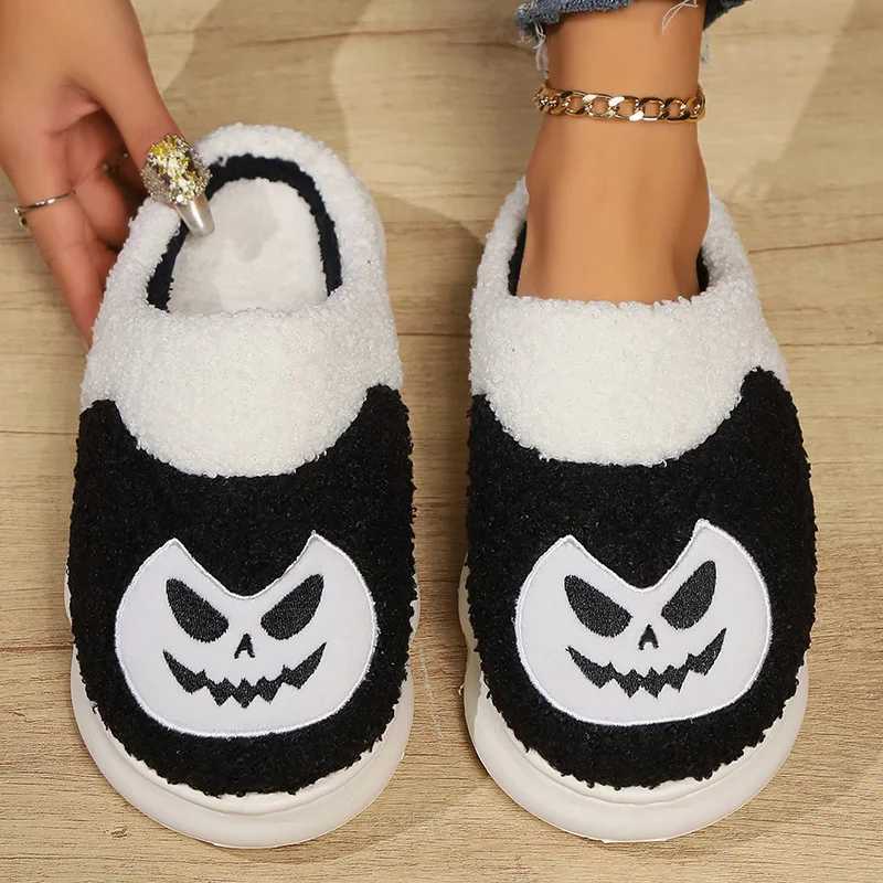 Halloween Women's Cotton Slippers 2024 Winter Pumpkin Slippers Thick Bottom Indoor Anti Slip Comfortable Floor Cotton Slippers T260922