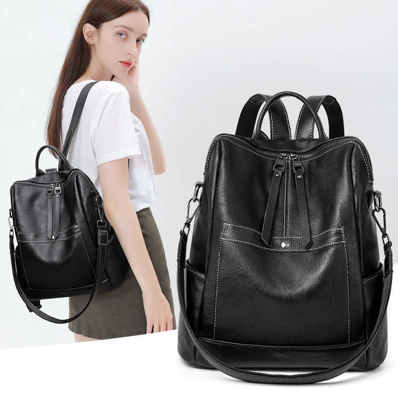 Backpack Cowhide Backpack For Style Women Fashion student casual and versatile backpack large-capacity genuine leather daily Commuting backpack H260