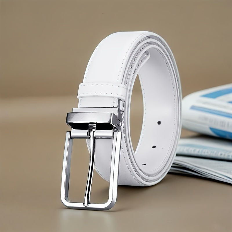 3.5cm Classic Men's PU Pin Buckle Belt, Stylish Durable Formal Women's Waistband, Versatile Accessory for Business Office Daily 26L0922