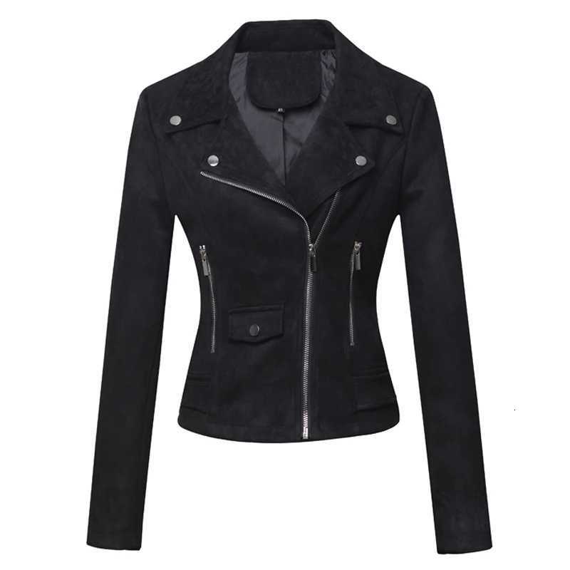 Faux Women's Leather Leather Women's Motorcycle Jacket Leather Short Slim Suede Jacket for Women C260921