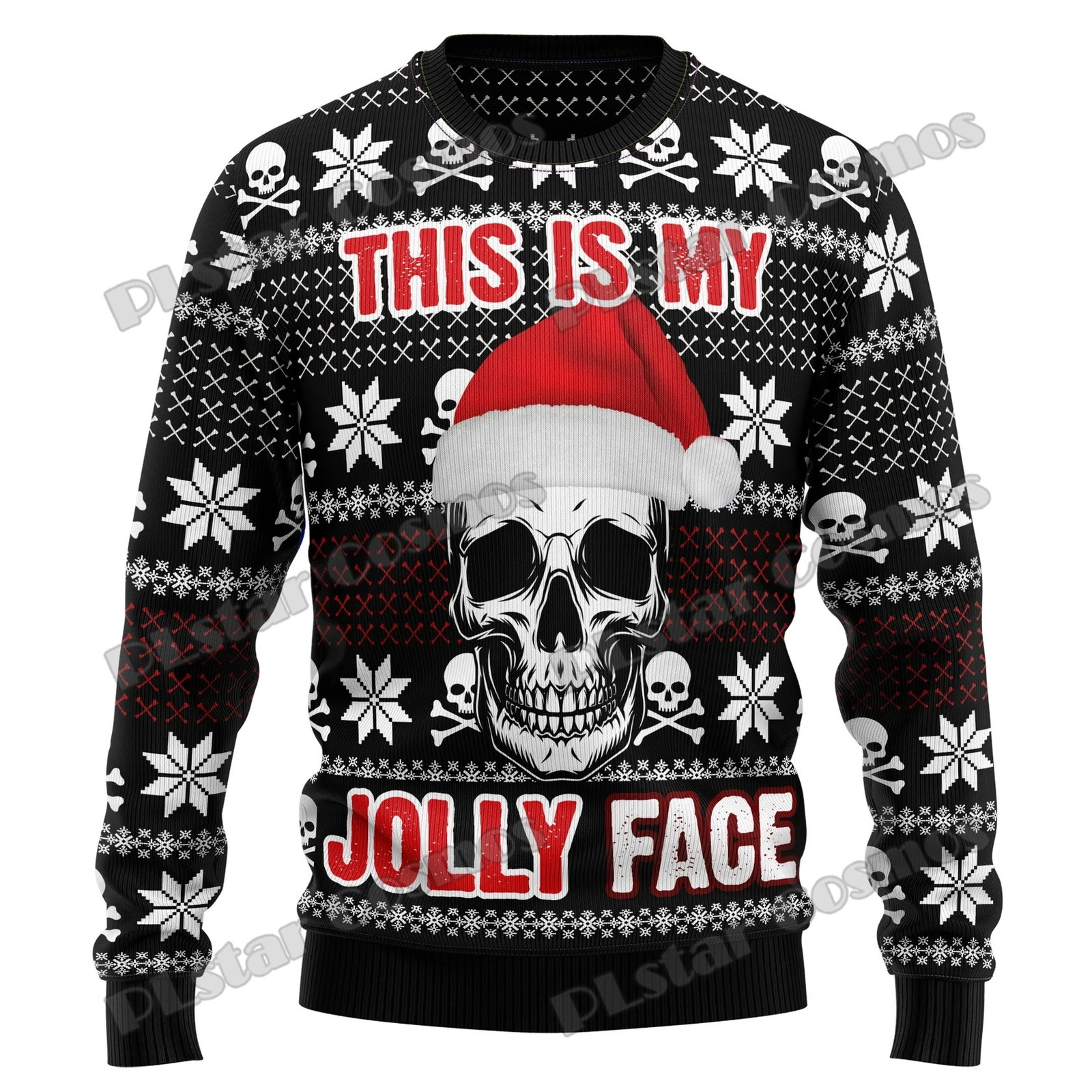 Autumn Winter Unisex Casual Knit Pullover Sweater Skull Pine Tree Christmas 3D Printed Men's Ugly Christmas Sweater KMY15 260922