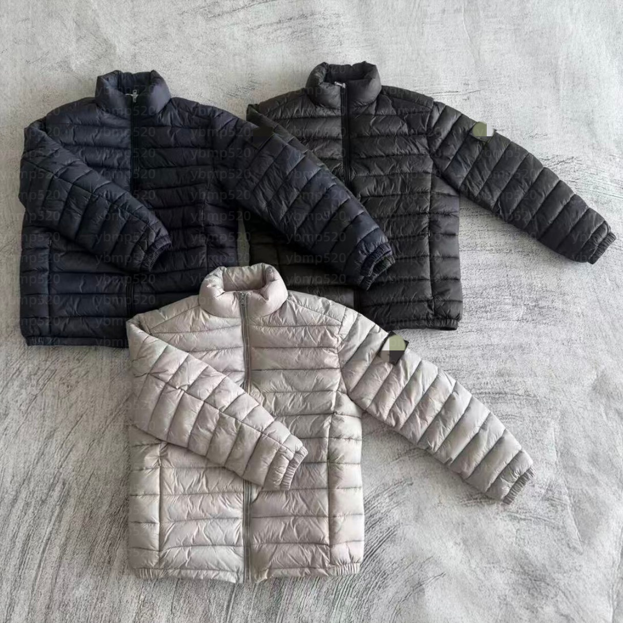 Mens Stand Collar Cotton islanda Padded Jacket embroidered compass Badge Winter Warm Casual Streetwear Coat men Down coat for men designer winterjac
