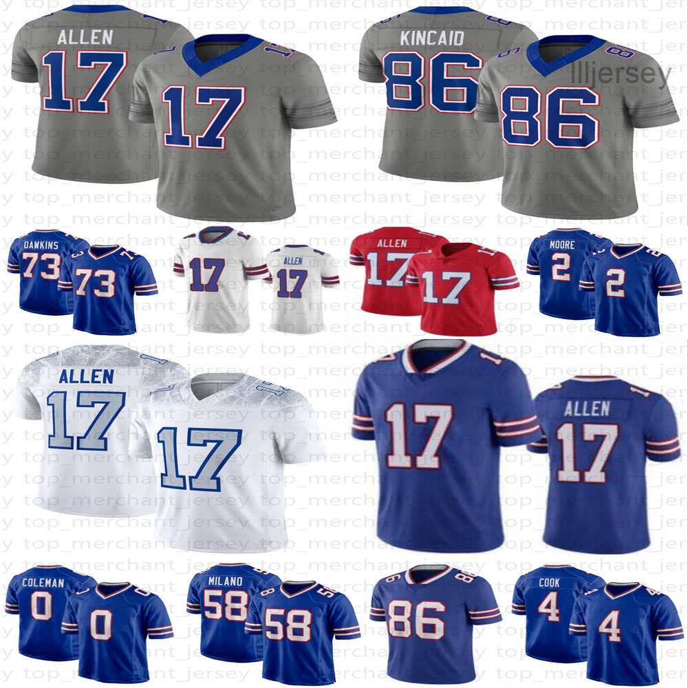 Keon Coleman Football Jersey Josh Allen DJ Moore bill Dalton Kincaid Khalil Shakir Dawson Knox James Cook Matt Cole Bradley Chubb Dion Dawkins Grego