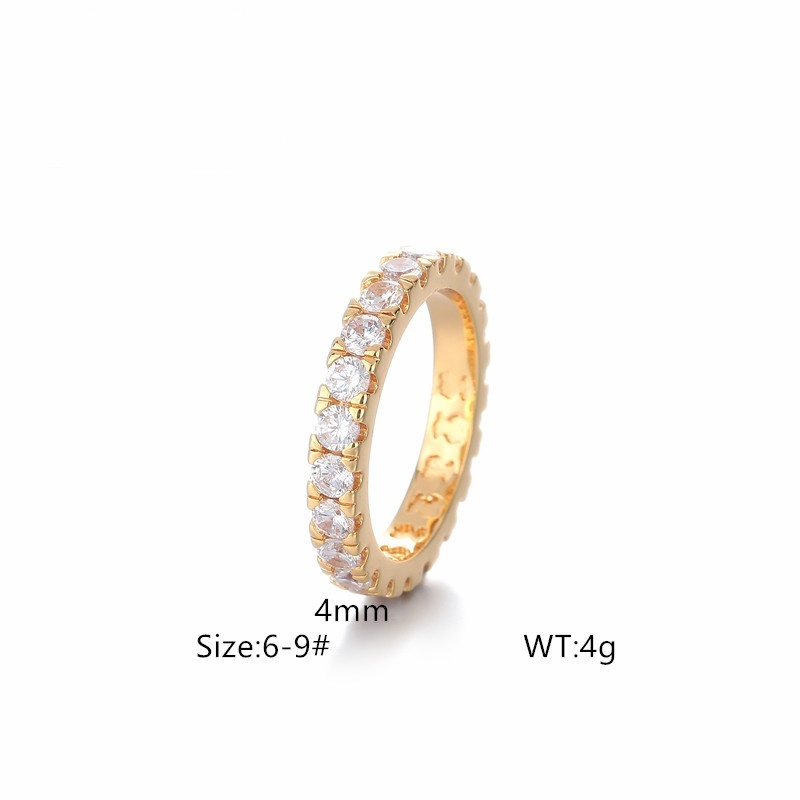 Bagues ours simples en acier inoxydable pour hommes et femmes, bijoux ronds en Zircon, argent, Rose, or, blanc, cadeau, à la mode