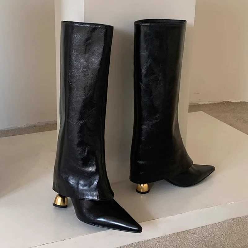 Pointed Toe Women High Boots Designer High Heels Shoes Fashion Knee High 2025 Winter Chelsea Boots Pumps Luxury Botas Mujer Q260922