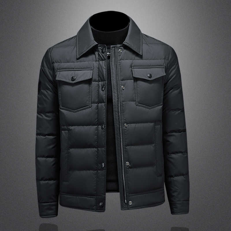 Autumn Men's Down Parkas Minglu Winter Zipper Casual Men's Coats Luxury Solid Color White Duck Down Male Jackets Fashion Down Man Overcoat