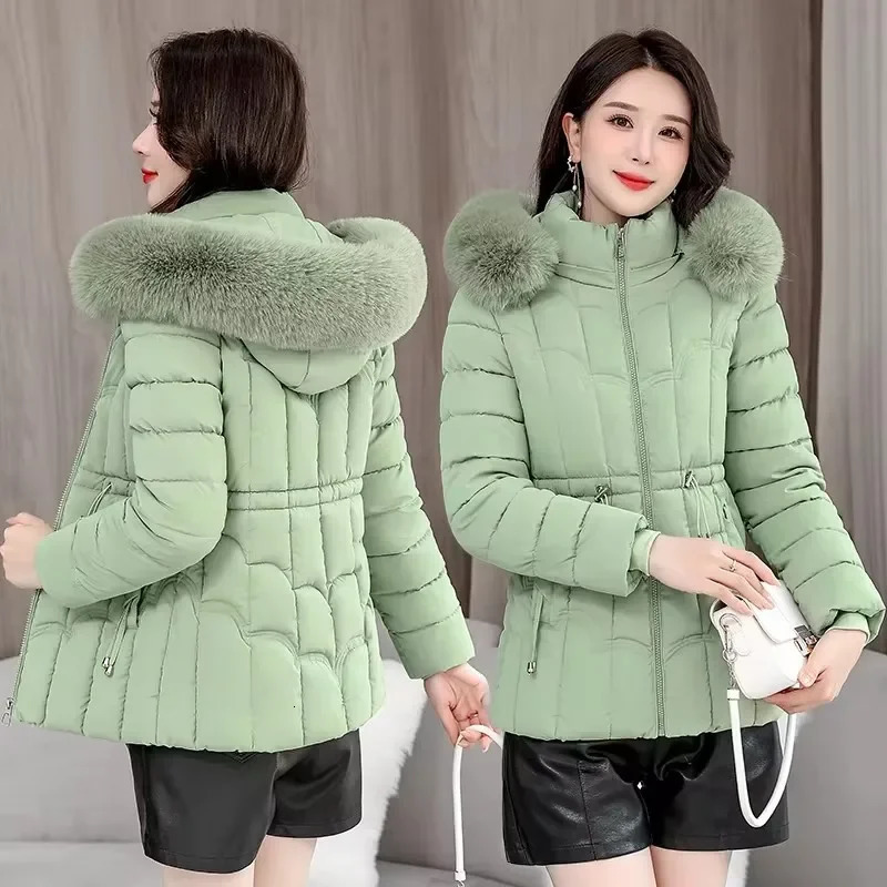 Winter Down Jacket Women Parkas Fashion HighQuality Warm Cotton Padded Coat Ladies Short Overcoat Hooded Female Tops 260921
