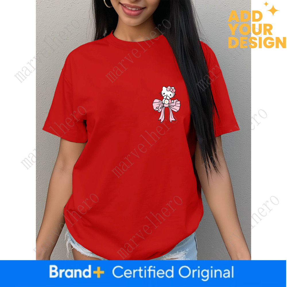 Authorized Sanrio Spring Summer New Printed For Women Casual Trendy Versatile Home Wear With Neck Featuring A Easy Stylish Hello Kitty Design Comfor