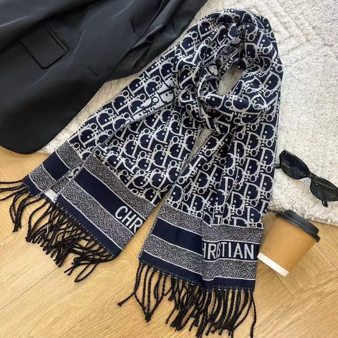 Designer Scarf For Woman Double Sided Thickened Houndstooth Bohemian Scarfs Imitation Cashmere Shawl Long Neck Warmer Autumn Winter Neckerchief