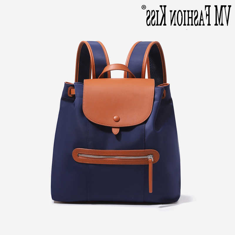 Backpack Backpack Style Women's Nylon Casual Daypack With Faux Leather Trim Magnetic Snap Closure Large Capacity Travel Backpack For Daily Use