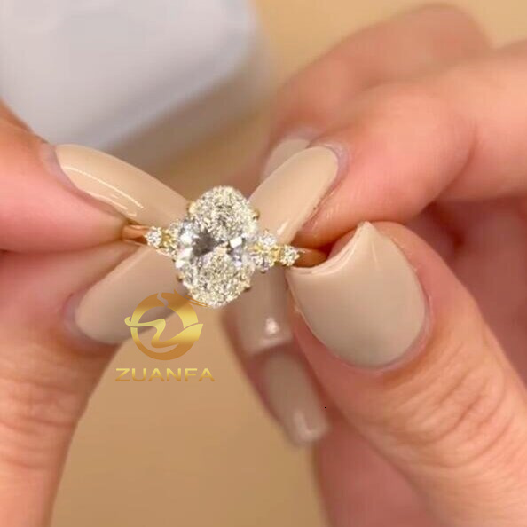 D VVS Moissanite Ring Women Engagement Fashion Custom Wedding Band Moissanite Diamond Promise Rings