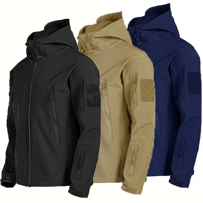 Men Cargo Autumn Winter Fleece Sharkskin Hiking Jackets Tactical Military Army Climbing Trekking Casual Trainning Camping Coat260921