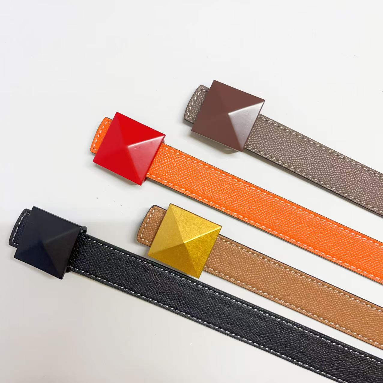Women's Fashion Genuine Leather Belt High Quality Gold Buckle Best Match With Dresses And Jeans