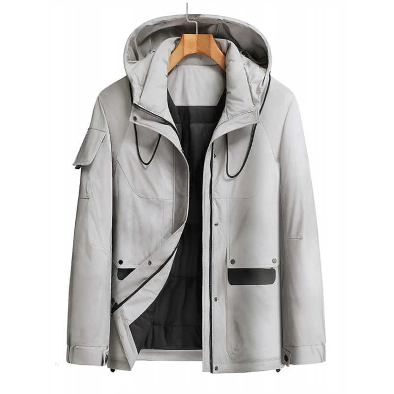 Size Parkas Plus Men's Down 3XL-8XL Men's Hooded White Duck Down Jackets Quality Winter Warm Puffer Coat Outwear Loose Windproof Padded To