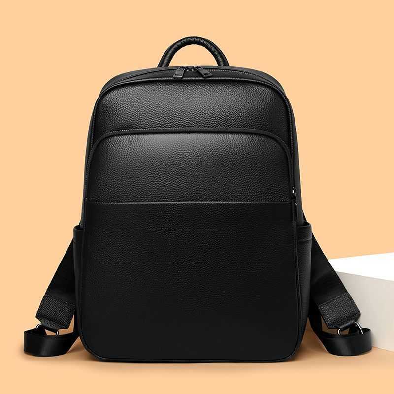 Backpack Style 2026 New Real Genuine Leather Men Solid Backpacks Student Backpack 15.6 Inch Computer Laptop Bag H260922