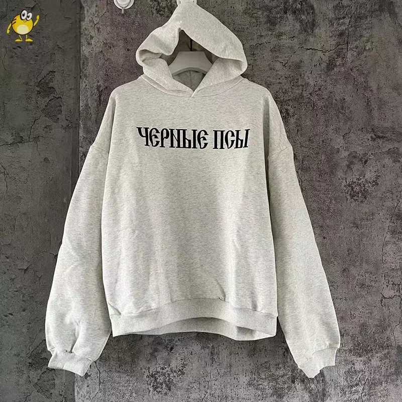 Men's Hoodies Sweatshirts Good Quality Russian Print Loose Hooded Hoodies Men Woman Fashion Sweatshirts Autumn Winter New Grey J260921