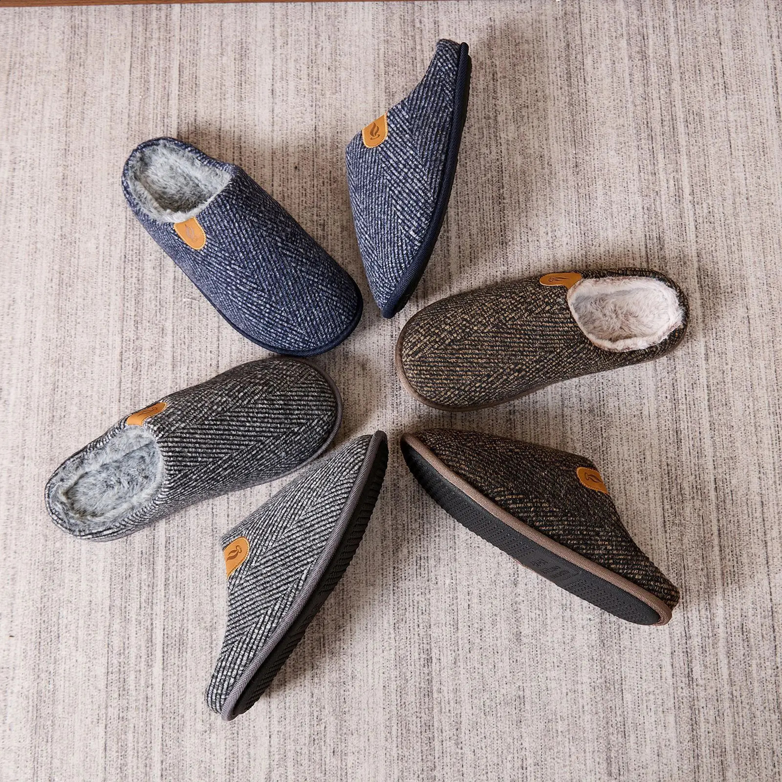 Men Winter Plush Fuzzy Slippers Large Size Thermal Cotton Non Slip Soft Cozy Indoor House Shoes Fur Lined Warm Lazy Footwear 260921