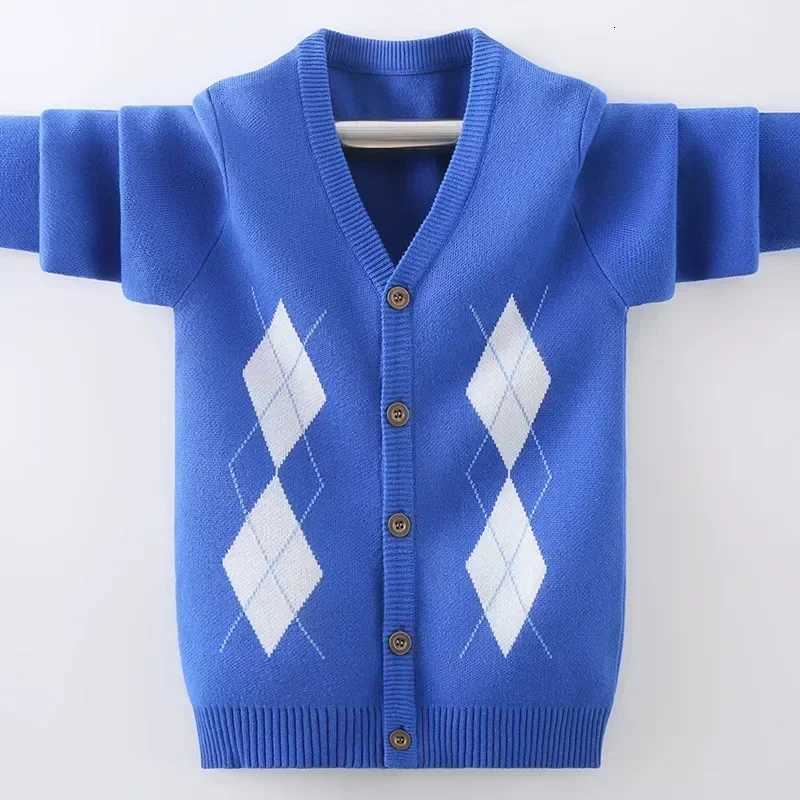 Autumn Sweater Pullover New Boys' Children's Cotton Cardigan Knit Korean Coat Fashion V-neck Kids Sweaters School Boy Clothes C260921